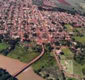Maurilândia, Goiás, vista aérea do Rio Verdão e cidade, Por Ivon Rocha Lima