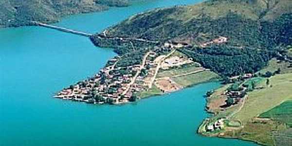 Santo Hilrio-MG-Vista da Represa de Furnas a ponte e a cidade-Foto:www.pimenta.mg.