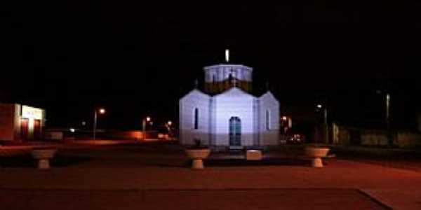 Taiobeiras-MG-Vista noturna do Santurio de N.Sra.de Ftima-Foto:Rogertaio