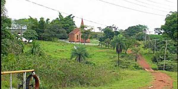 Buriti-MT-Roda Dgua e Igreja do Colgio Evanglico-Foto:Nlio Oliveira