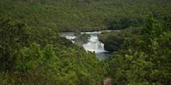 Cachoeira no Rio Guapor em Vale de So Domingos-MT-Foto:elizeualmeidafesa