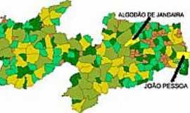 Algodo de Jandara - Mapa de Localizao - Algodo de Jandara-PB