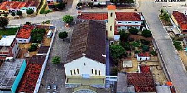 Aroeiras-PB-Vista area do centro e Matriz de N.Sra.do Rosrio-Foto:Facebook