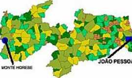 Monte Horebe - Mapa de Localizao - Monte Horebe-PB