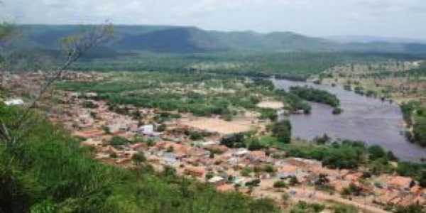 Vista panoramica da cidade de Itaet Bahia no mirante conhecido cruzeiro, Por Val Marques