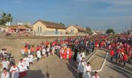 Joo Cmara - Saida da Procisso de So Sebastio da Igreja de Nossa Senhora de Ftima passando pela Estao Ferroviria, Por Cosme Fernandes de Souza