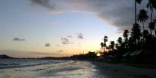 belo por-do-sol na praia de madre de deus. bahia, Por gelson de almeida conceio