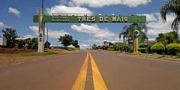 Trs de Maio-RS-Prtico de entrada da cidade-Foto:Facebook