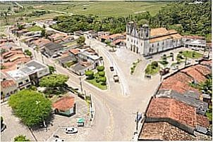Pra�a central e Matriz de Nossa Senhora do Socorro na cidade de Nossa Senhora do Socorro - SE