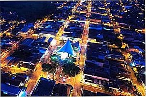 Vista noturna da cidade de Auriflama - SP 