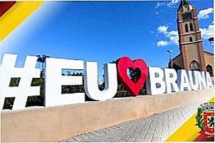 Portal da cidade  de Bra�na - SP