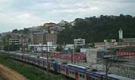 Franco da Rocha - Trem chegando em Franco da Rocha-Foto:Humberto Mller