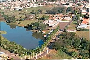 Vista a�rea da cidade  de Iaras - SP