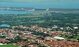 Ilha Solteira - Ilha Solteira-SP-Vista area da cidade e ao fundo a Barragem-Foto:edsondelrio