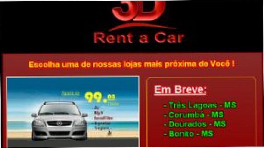 3D RENT A CAR LOCADORA DE CARROS Telefone Campo Grande Férias